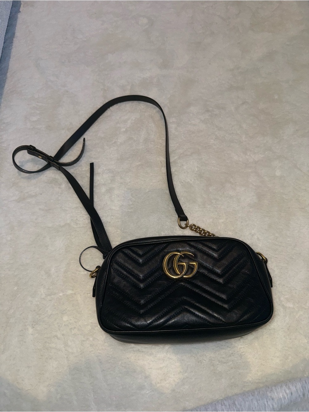 Gucci Black Quilted Leather Crossbody with Gold GG negotiable